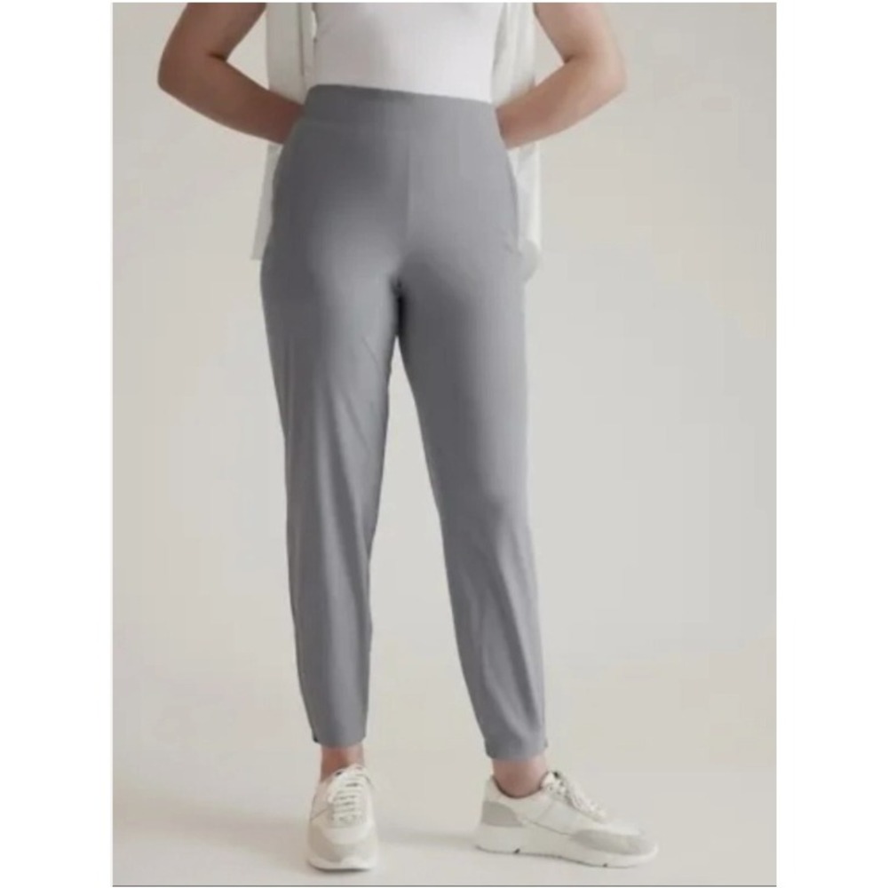 Athleta Brooklyn Stretch Ankle Pants Womens 12 Gray Travel Gorpcore Loungewear